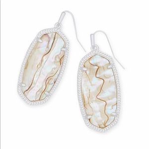 Elle Bright Silver Drop Earrings in White Abalone